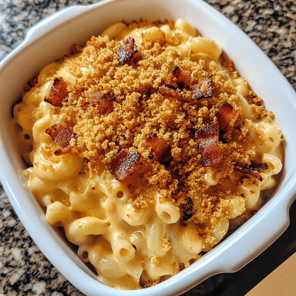 Creamy Pumpkin Spice Mac & Cheese with Crispy Bacon Crumble — restaurant-quality recipe photo