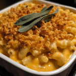 Creamy Pumpkin Spice Mac and Cheese with Crispy Sage Topping — restaurant-quality recipe photo