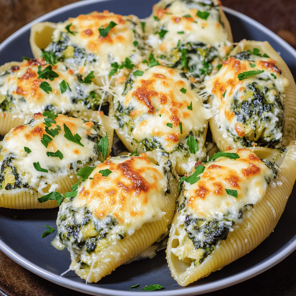 How to make Creamy Spinach Artichoke Stuffed Shells for Cozy Nights — key cooking step