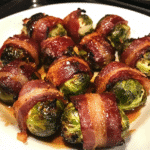 Crispy Bacon-Wrapped Maple Glazed Brussels Sprouts for Holiday Parties — restaurant-quality recipe photo