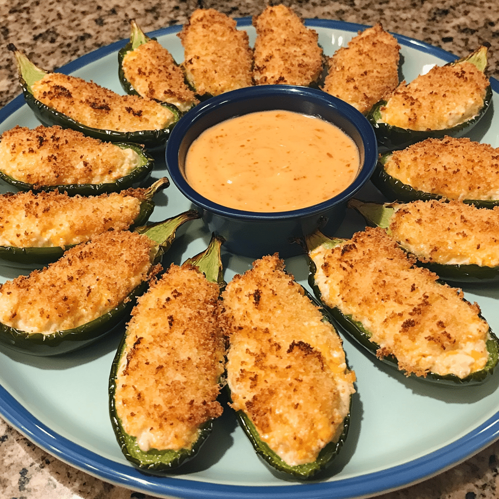 Crispy Cheddar Jalapeño Poppers with Fiery Dipping Sauce — restaurant-quality recipe photo