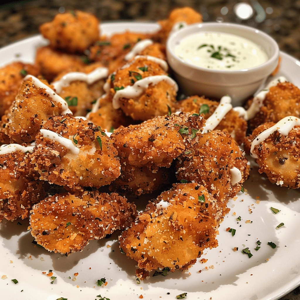 How to make Crispy Garlic Parmesan Chicken Bites with Ranch Dip — key cooking step