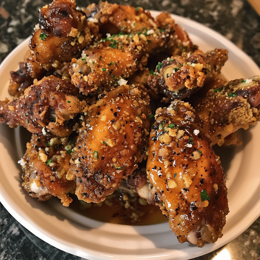 How to make Crispy Honey Garlic Chicken Wings with Tangy Ranch Dip — key cooking step