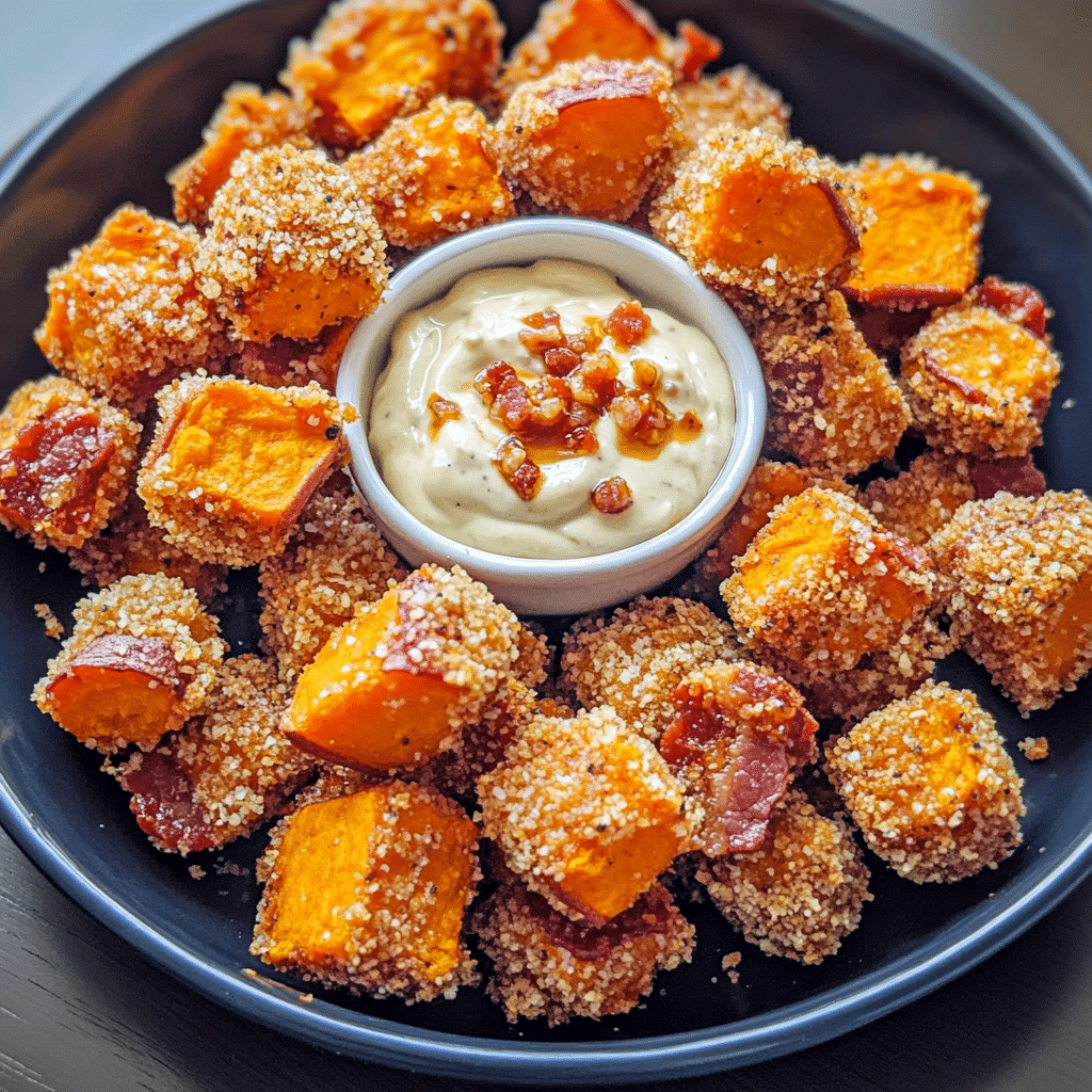 Crispy Sweet Potato Bacon Bites with Spicy Aioli — restaurant-quality recipe photo