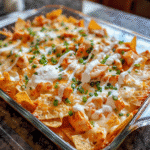 Fiery Buffalo Chicken Nacho Bake with Creamy Drizzle — restaurant-quality recipe photo