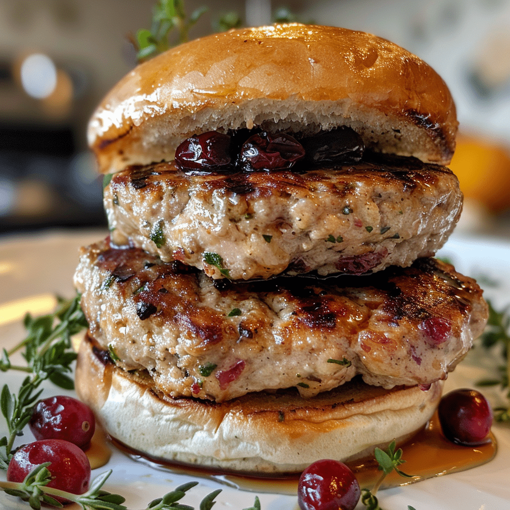 Harvest Turkey and Cranberry Burger Stacks — restaurant-quality recipe photo