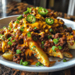 Loaded Chili Cheese Fries with Jalapeño Drizzle — restaurant-quality recipe photo