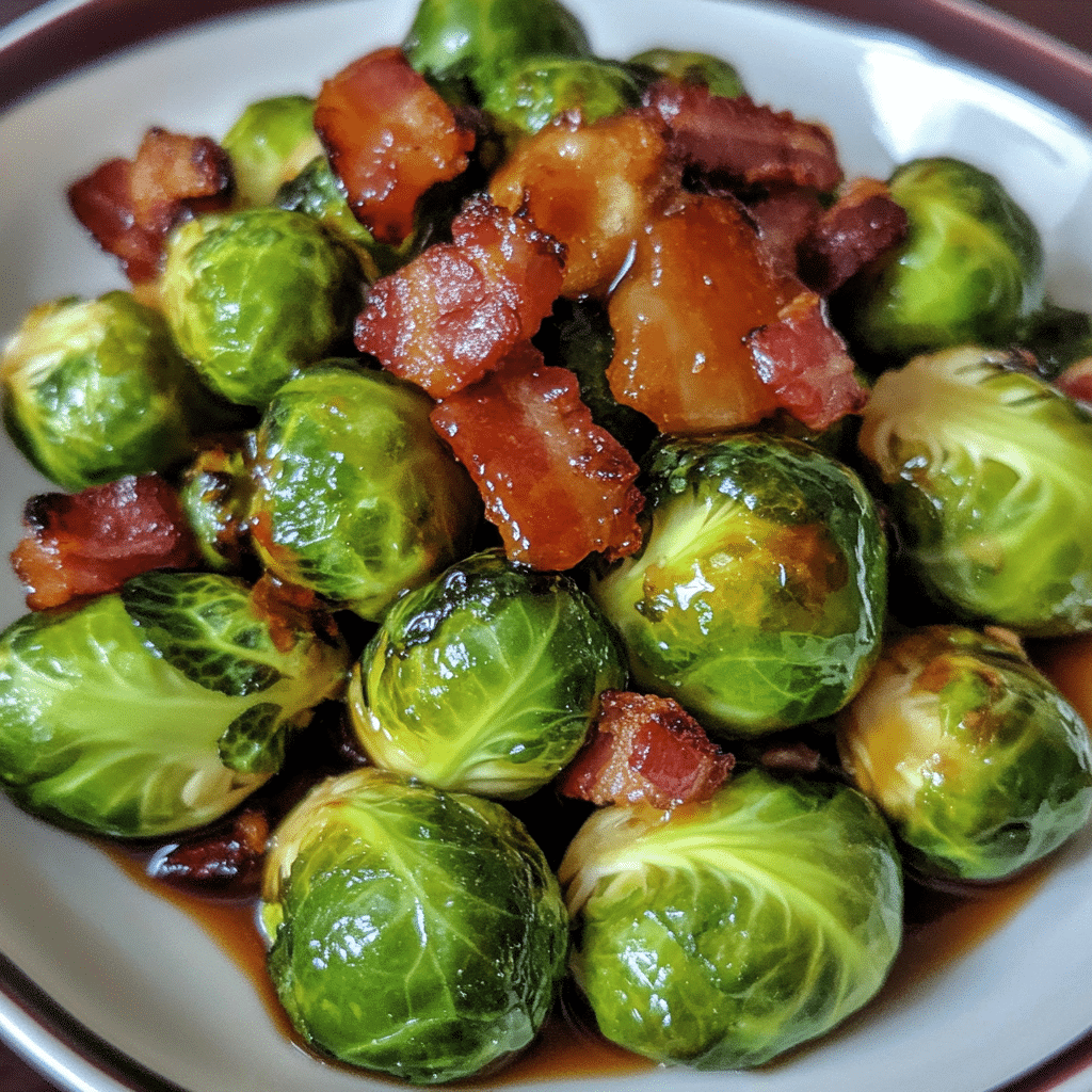 Maple Bacon Brussels Sprouts with a Sweet Glaze — restaurant-quality recipe photo