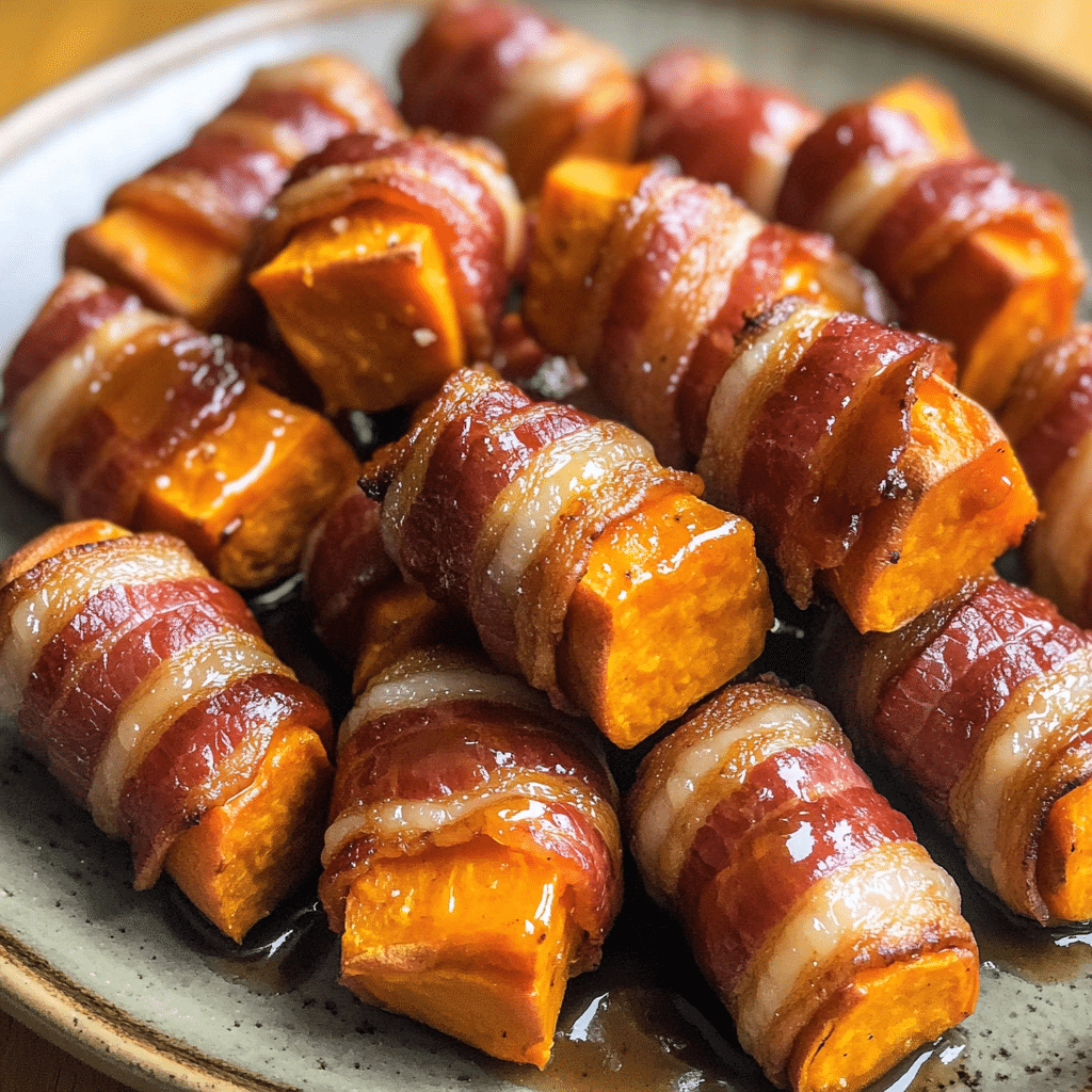 How to make Maple Bacon-Wrapped Sweet Potato Bites to Celebrate Friendsgiving — key cooking step