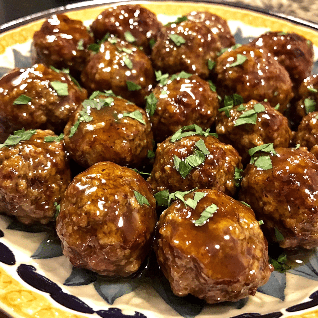 How to make Maple Bourbon Glazed Meatballs for Holiday Parties — key cooking step
