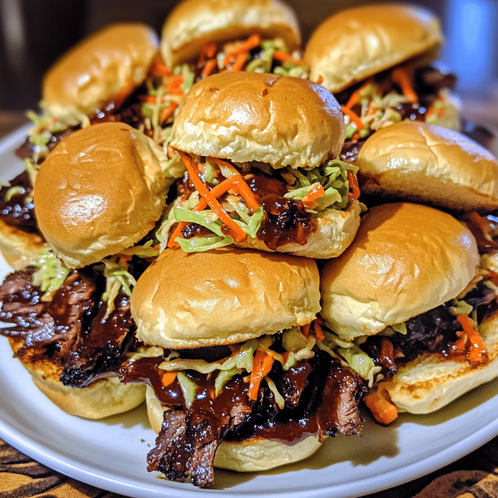 Maple Chipotle BBQ Brisket Sliders with Crunchy Slaw — restaurant-quality recipe photo