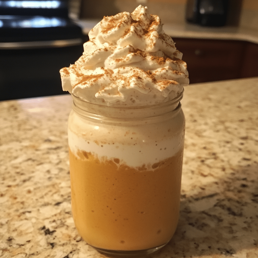 How to make Pumpkin Spice Bourbon Milkshake with Whipped Cream Swirl — key cooking step
