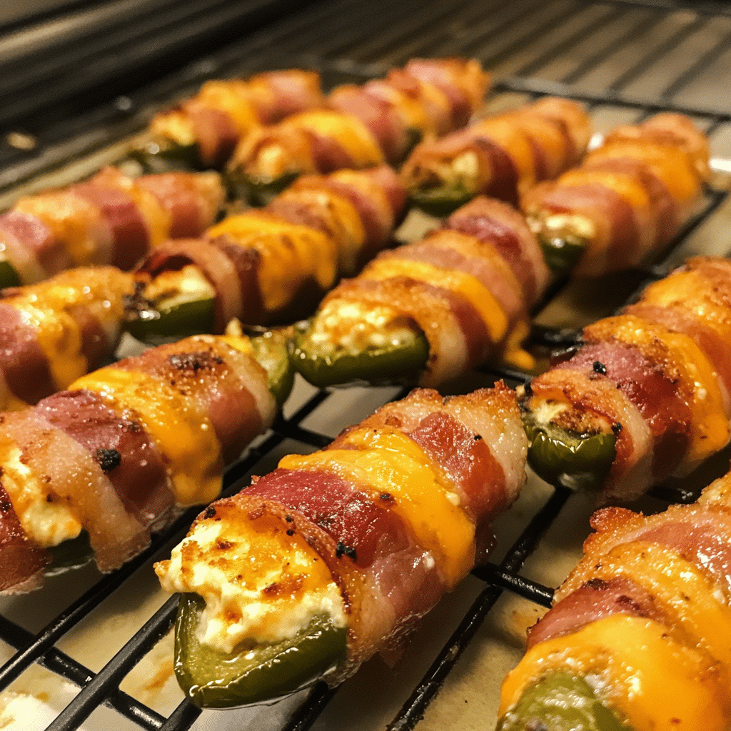 How to make Savory Bacon-Wrapped Jalapeño Poppers with Cheddar Burst — key cooking step