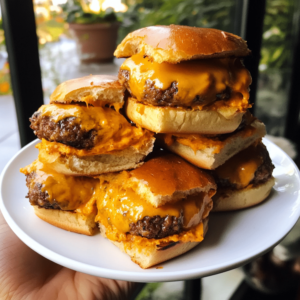 How to make Savory Pumpkin Cheeseburger Sliders with Spicy Aioli — key cooking step
