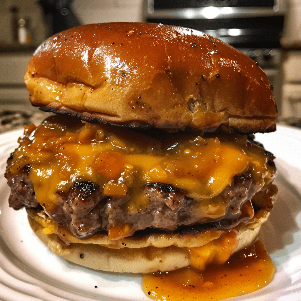 Savory Pumpkin Chili Cheese Burger with Spicy Maple Drizzle — restaurant-quality recipe photo