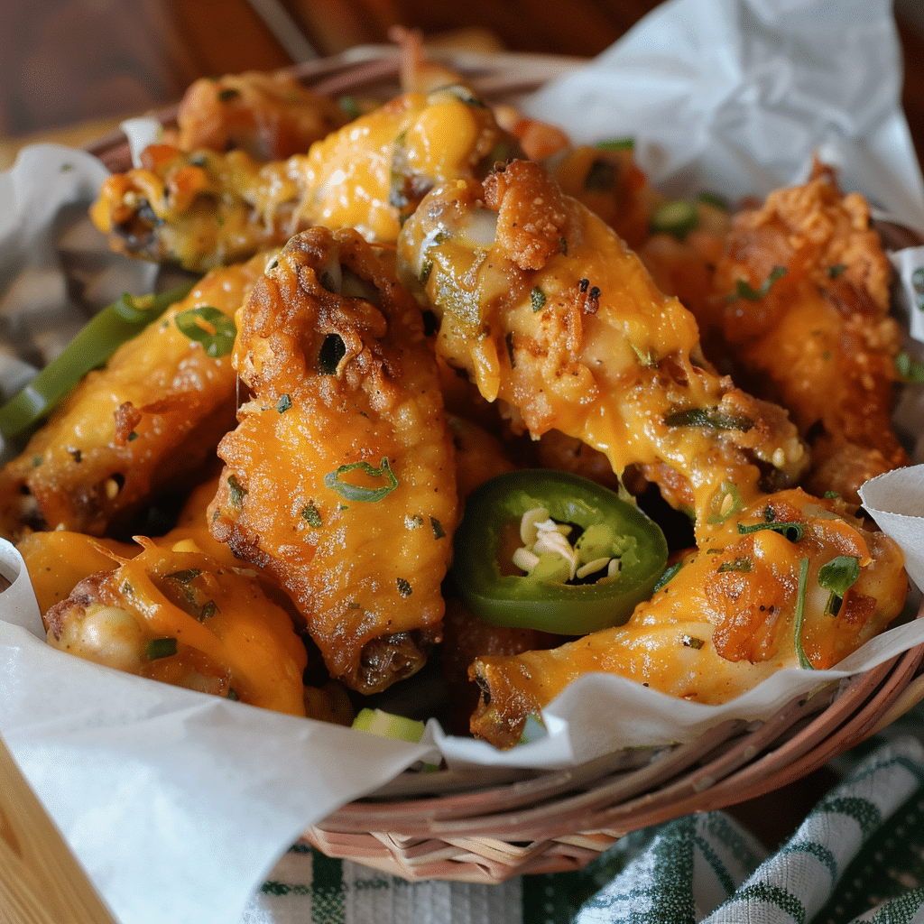 How to make Sizzling Jalapeño Popper Cheddar Explosion Wings — key cooking step