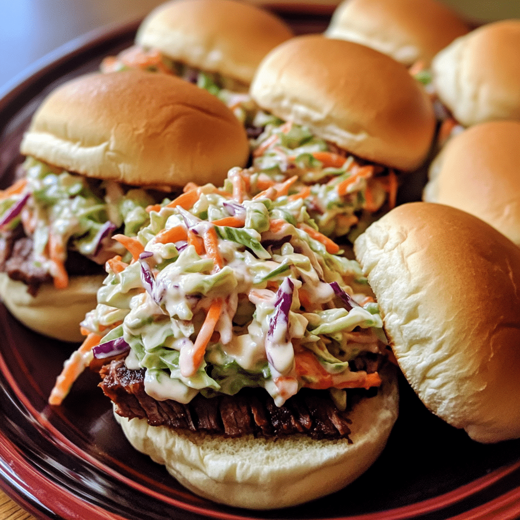 How to make Smoked Chipotle Brisket Sliders with Creamy Slaw for Tailgating — key cooking step