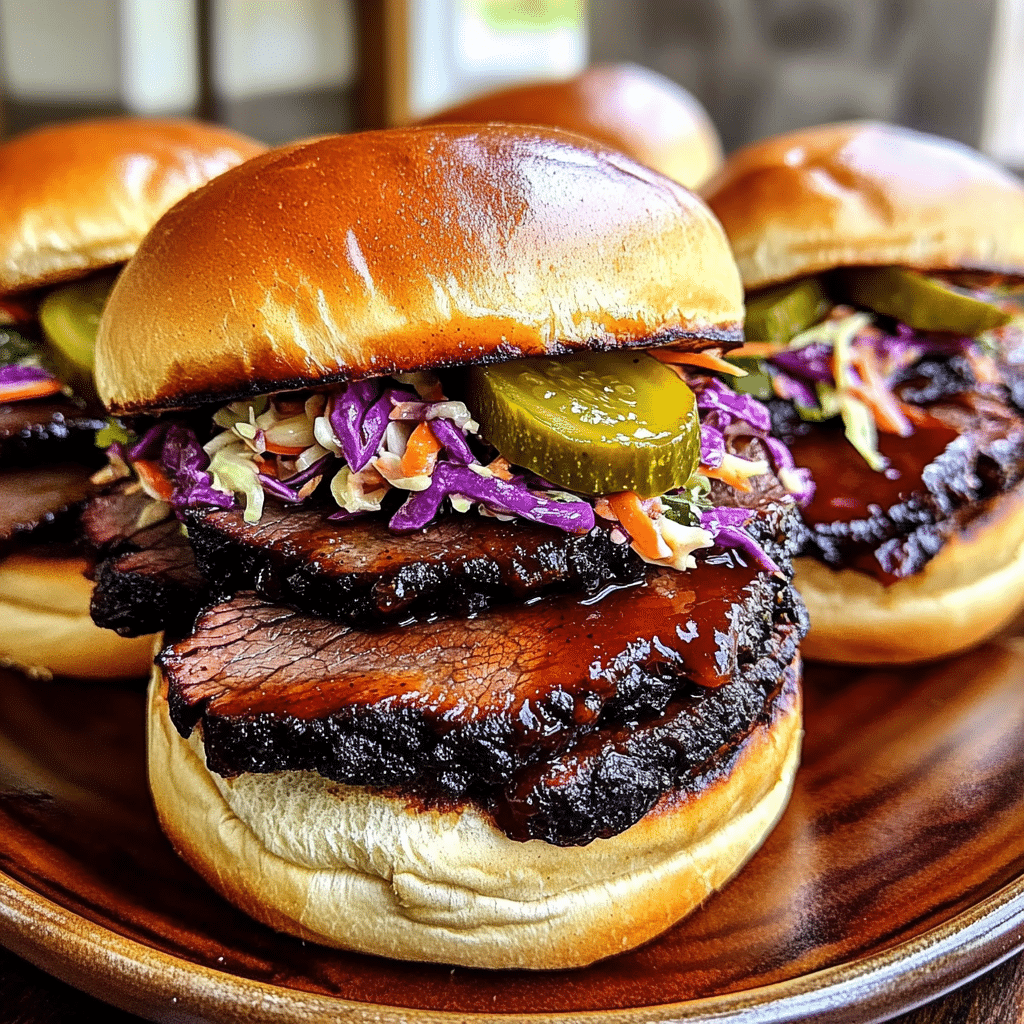 How to make Smoked Maple BBQ Brisket Sandwiches — key cooking step