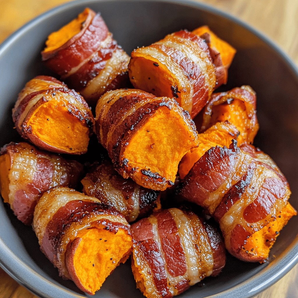 How to make Smoky Bacon-Wrapped Sweet Potato Bites — key cooking step
