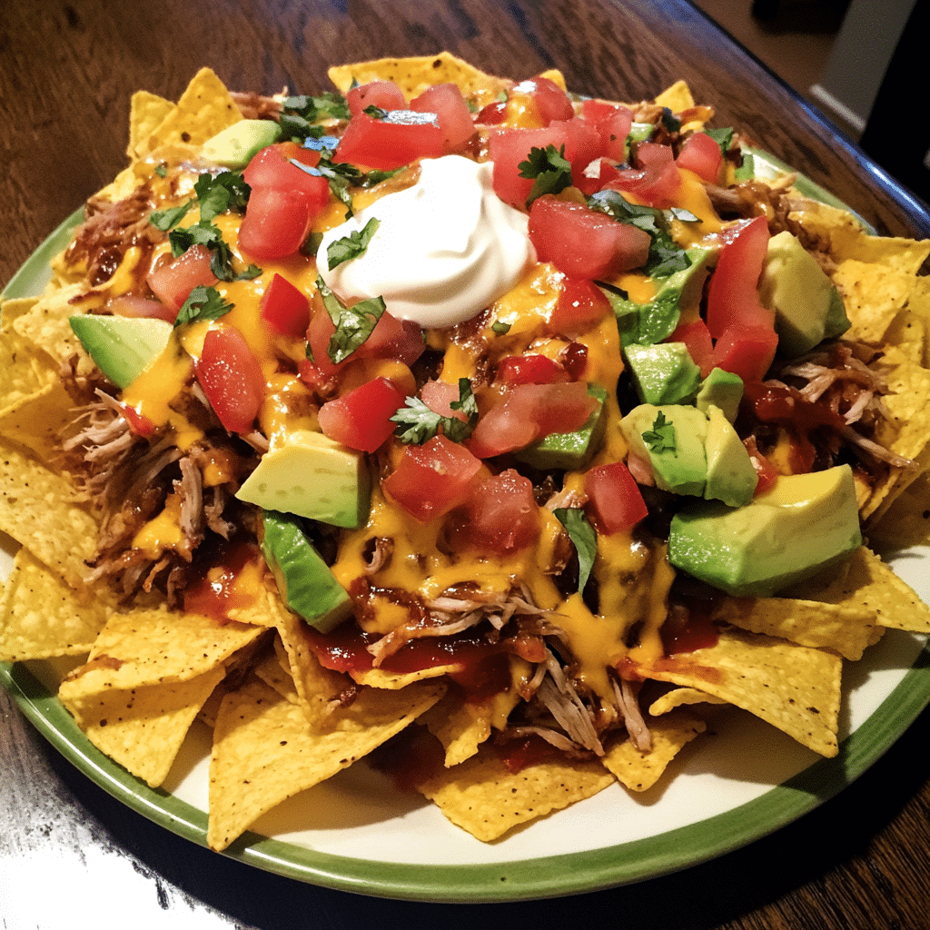 How to make Smoky BBQ Pulled Pork Nachos with a Crunchy Twist — key cooking step