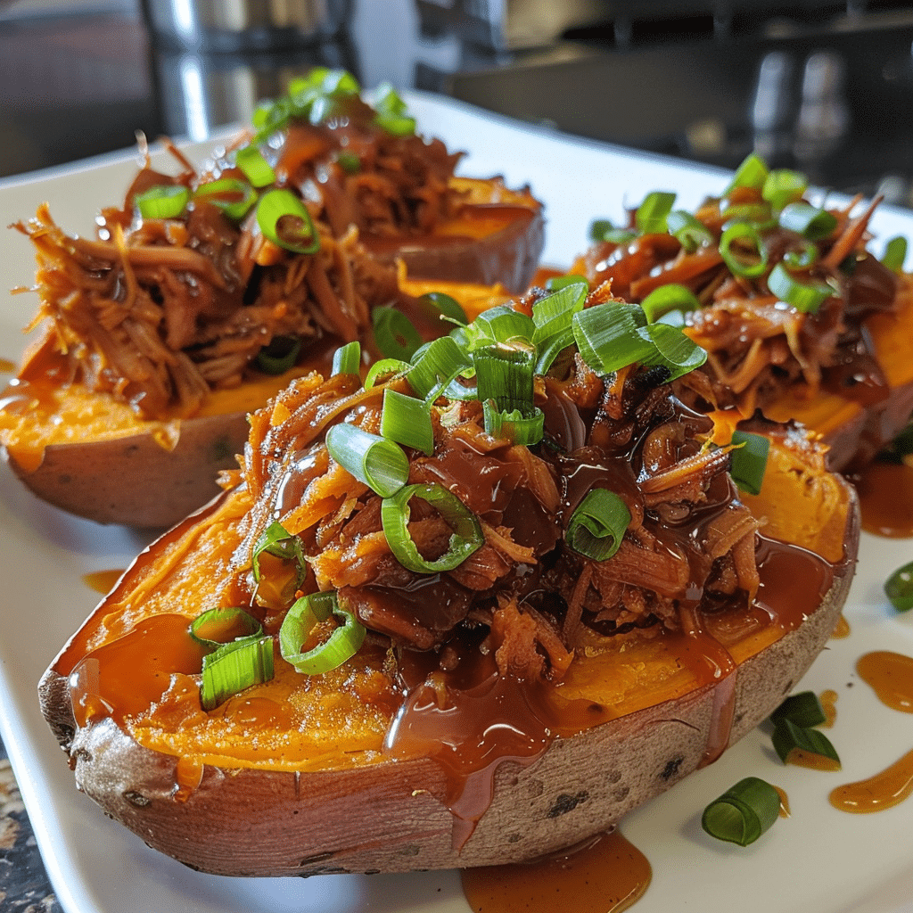 Smoky BBQ Pulled Pork Stuffed Sweet Potatoes — restaurant-quality recipe photo
