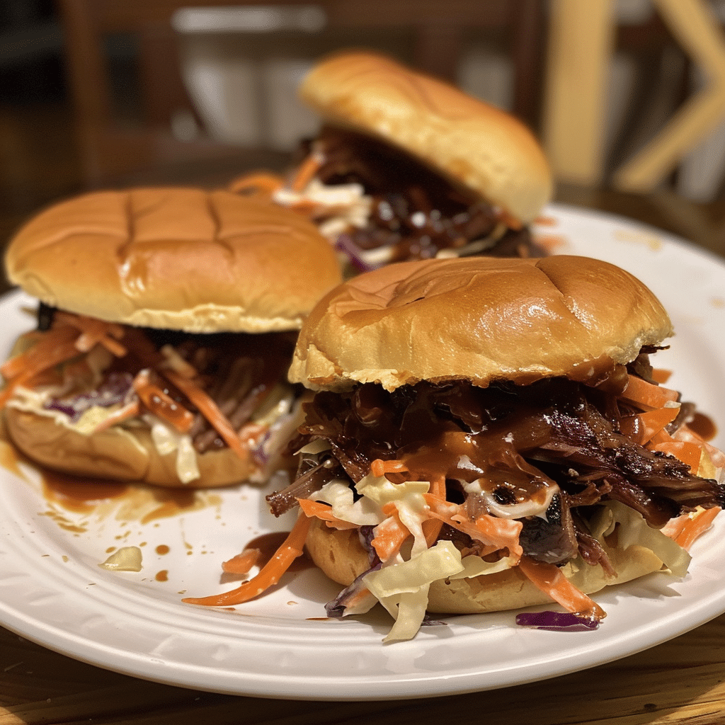 How to make Smoky Bourbon BBQ Brisket Sliders with Tangy Coleslaw β key cooking step