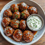 Smoky Maple Bourbon BBQ Meatballs with Tangy Dipping Sauce — restaurant-quality recipe photo