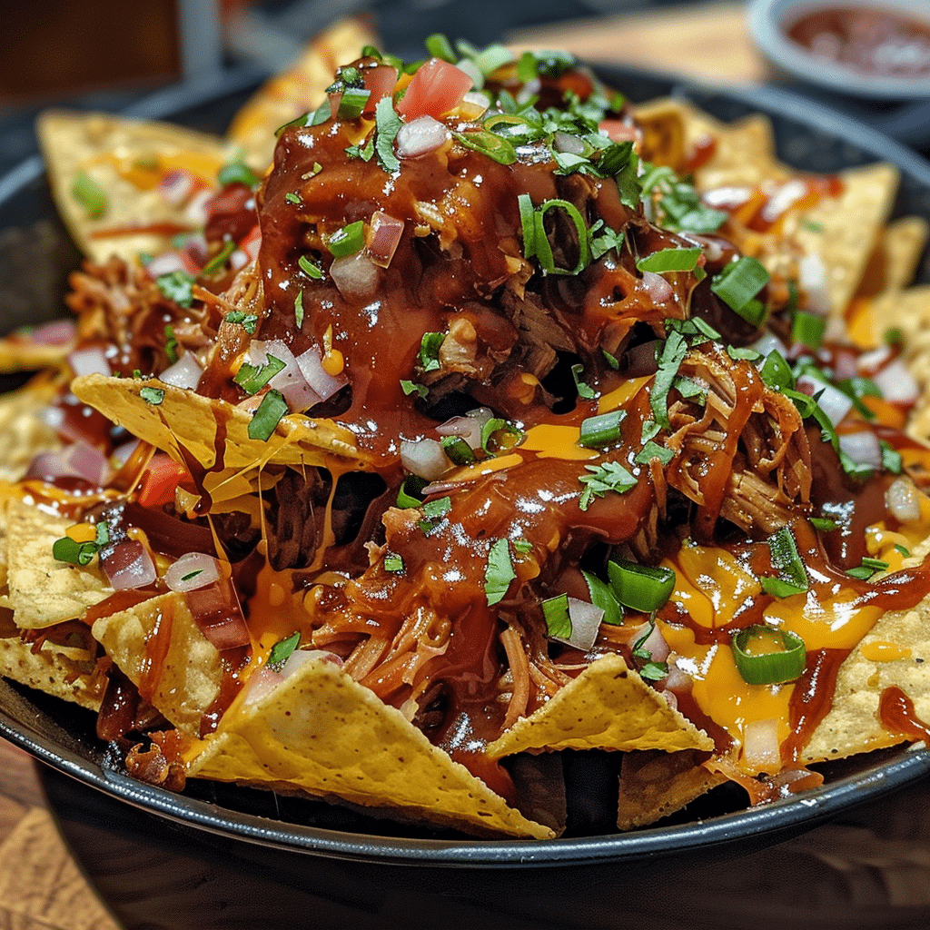 Smoky Maple Bourbon Pulled Pork Nachos — restaurant-quality recipe photo