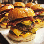 Spicy BBQ Bacon Cheeseburger Sliders with Tangy Pickles — restaurant-quality recipe photo