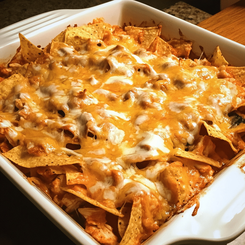 Spicy chili garlic sauce Buffalo Chicken Nacho Bake — restaurant-quality recipe photo