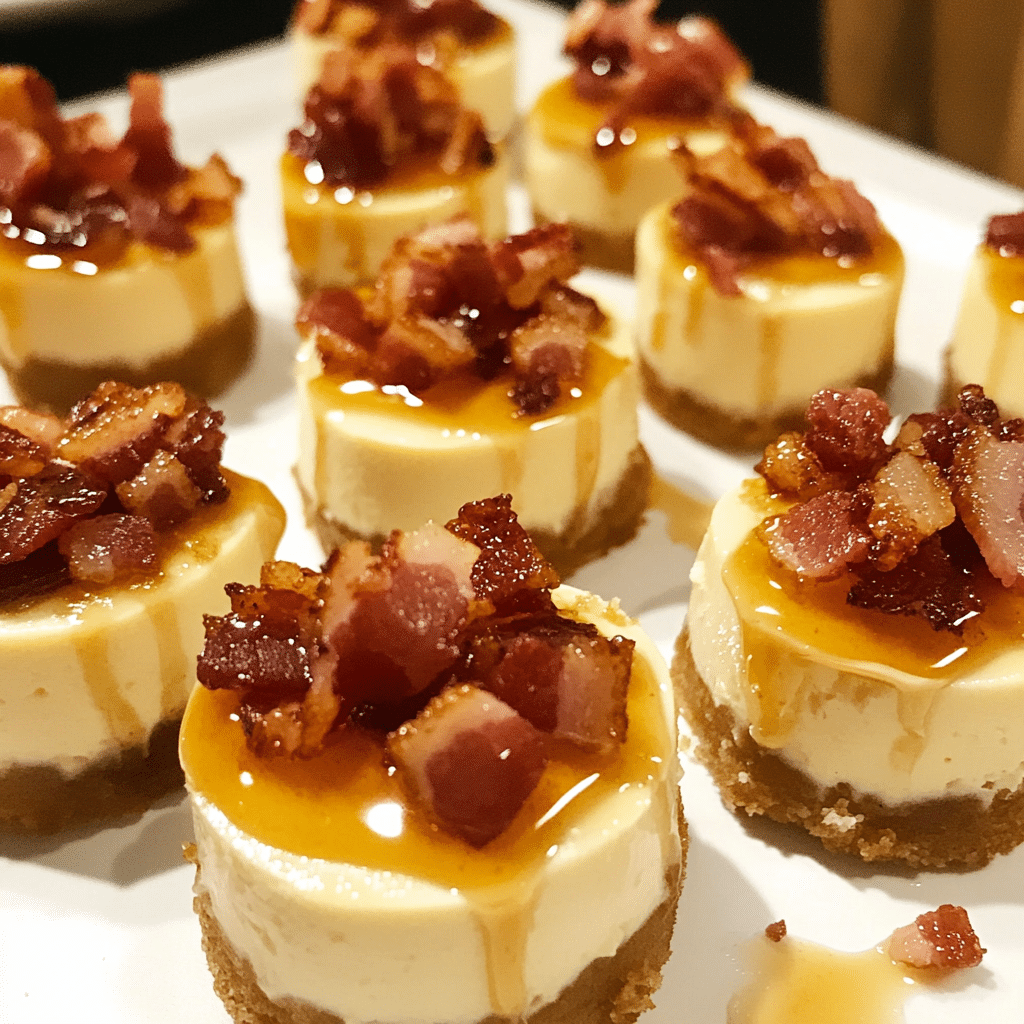 How to make Spicy Hot Honey Maple Bacon Cheesecake Bites for Fall Parties — key cooking step
