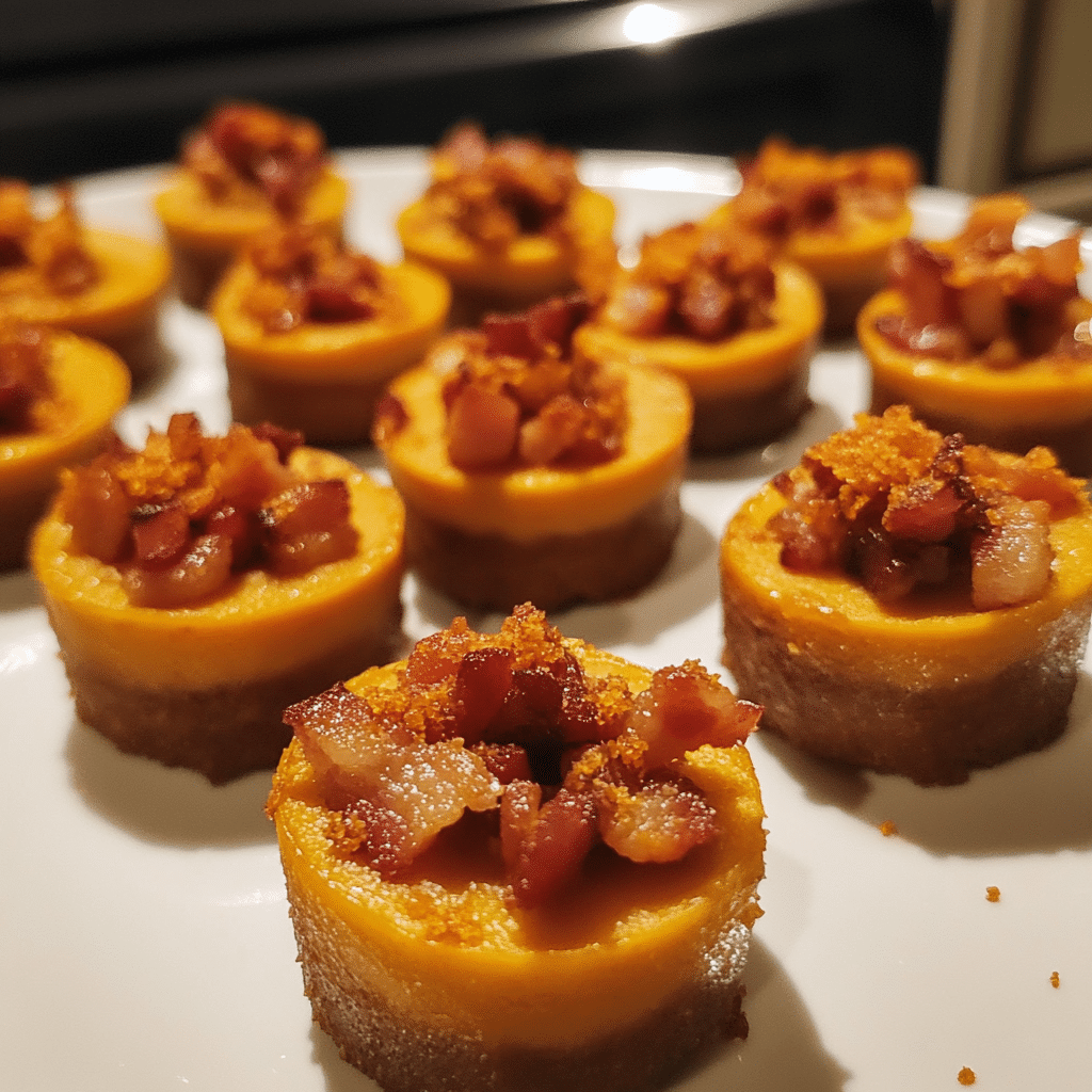 How to make Spicy Maple Bacon Pumpkin Cheesecake Bites — key cooking step