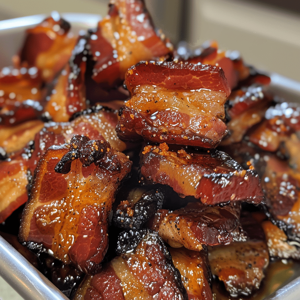 How to make Sweet & Spicy Maple Candied Bacon Bites — key cooking step