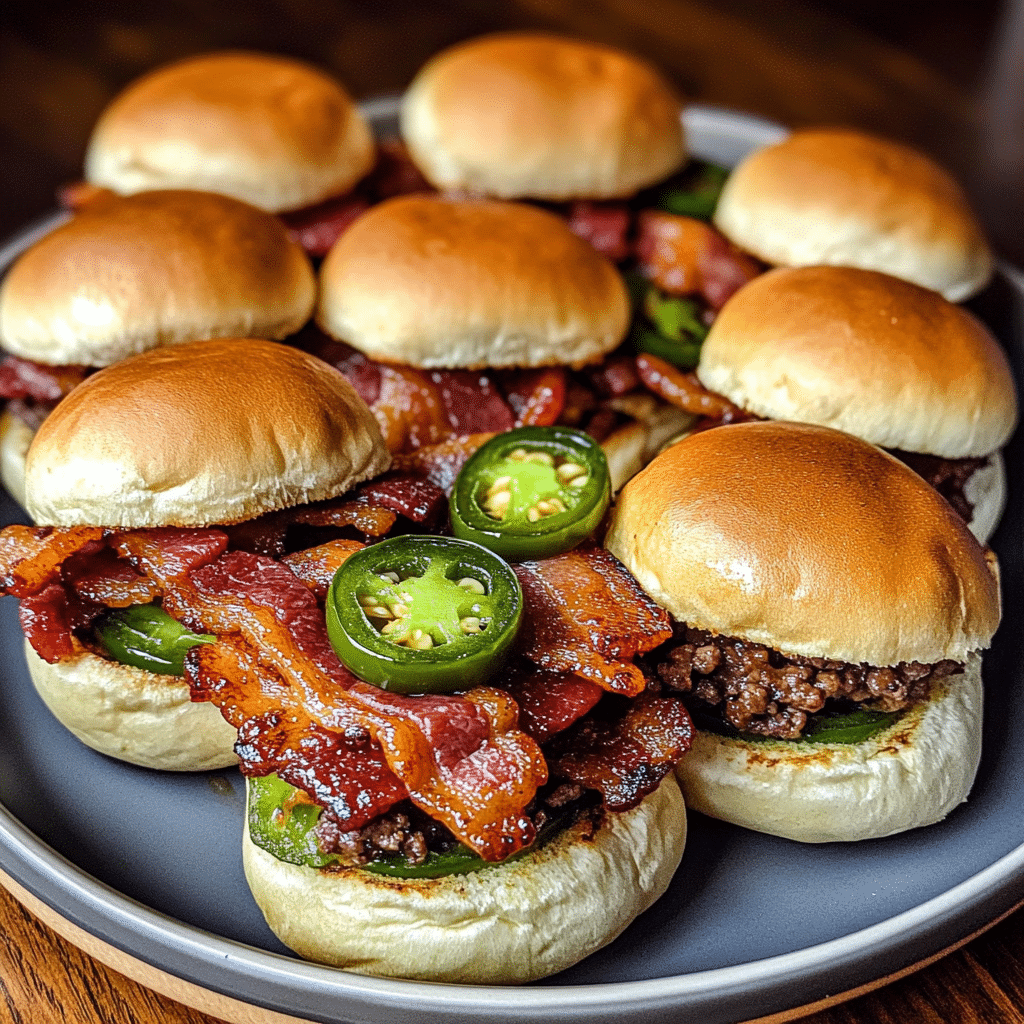 How to make Sweet Heat Maple Bacon Jalapeño Sliders — key cooking step