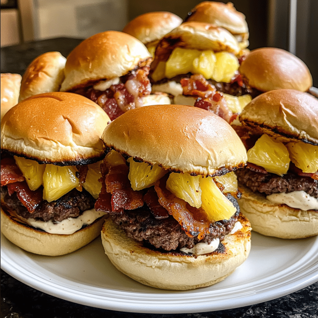 Sweet Heat Pineapple Bacon Sliders with Zesty Aioli — restaurant-quality recipe photo