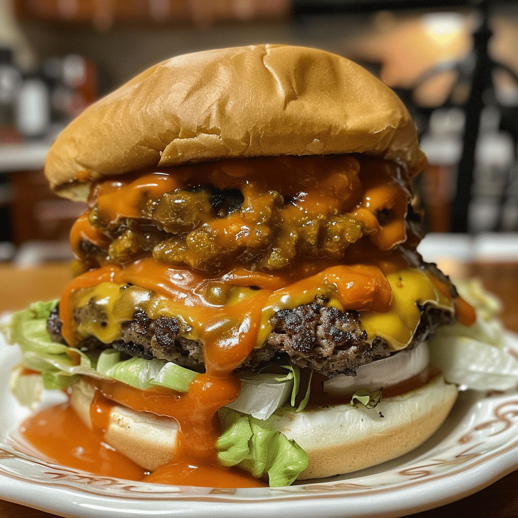 How to make Ultimate Halloween Horror Burger with Ghost Pepper Sauce — key cooking step