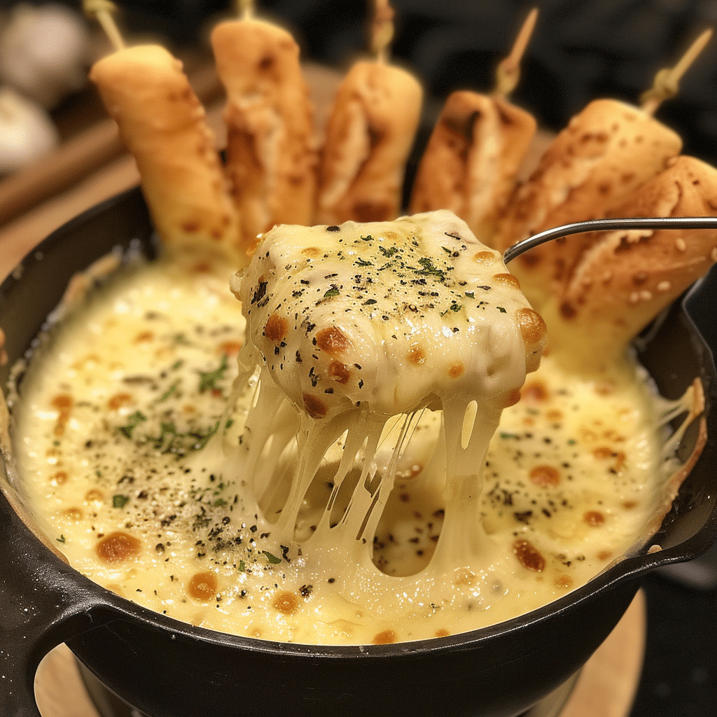 Ultimate Three-Cheese Fondue with Herb-Infused Breadsticks — restaurant-quality recipe photo