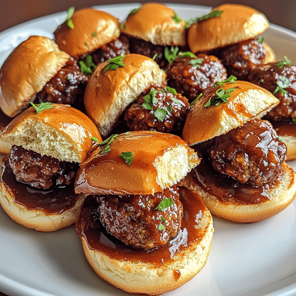 How to make Whiskey-Bourbon BBQ Meatball Sliders for Parties — key cooking step