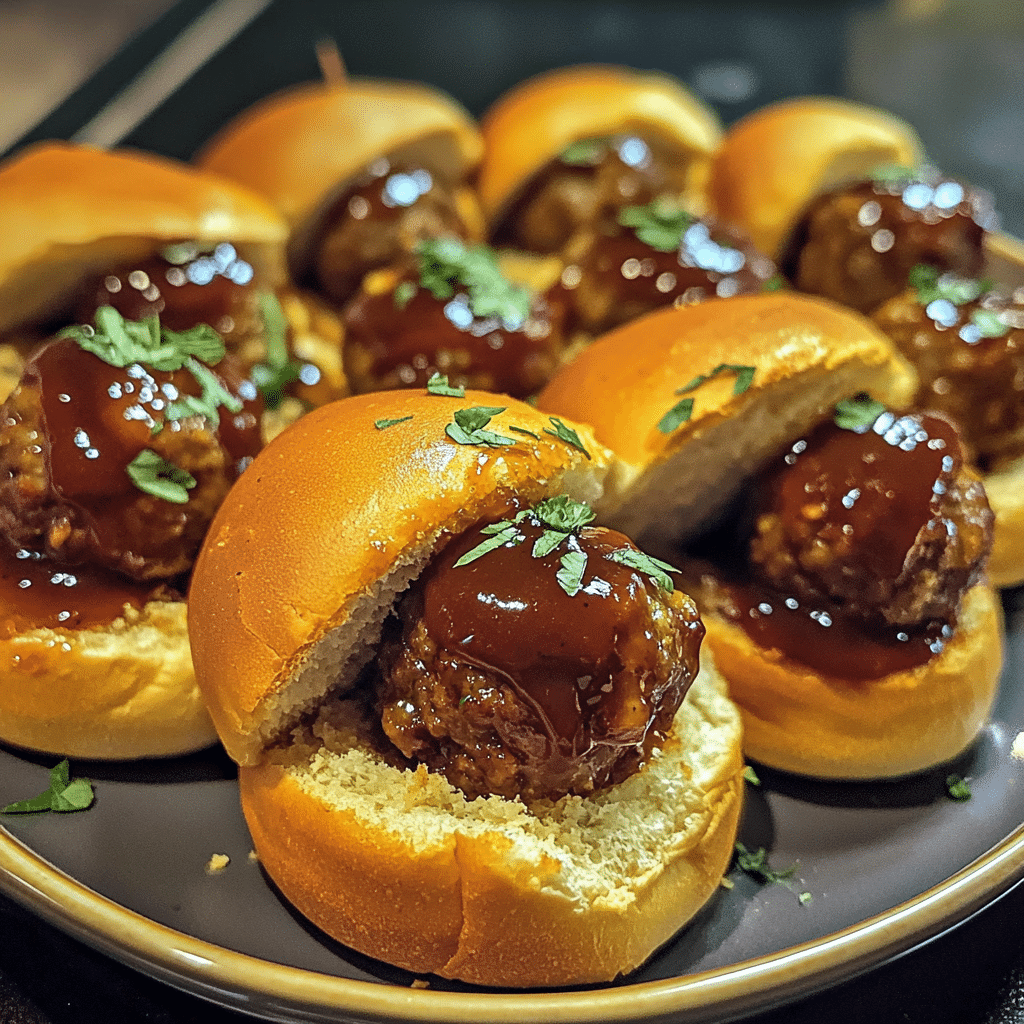Whiskey-Bourbon BBQ Meatball Sliders for Parties — restaurant-quality recipe photo