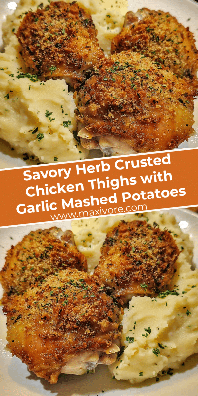 Savory Herb Crusted Chicken Thighs with Garlic Mashed Potatoes