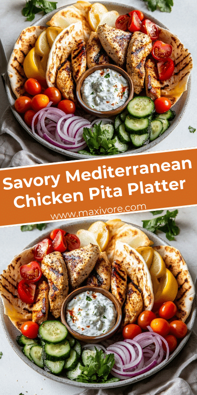 Savory Mediterranean Chicken Pita Platter