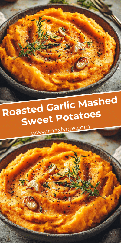 Roasted Garlic Mashed Sweet Potatoes
