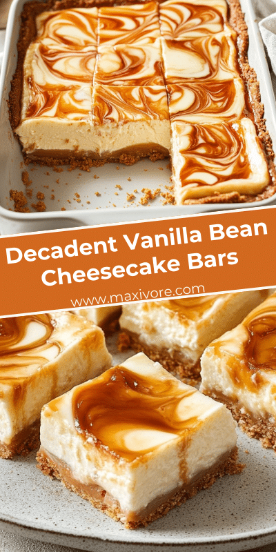 Decadent Vanilla Bean Cheesecake Bars