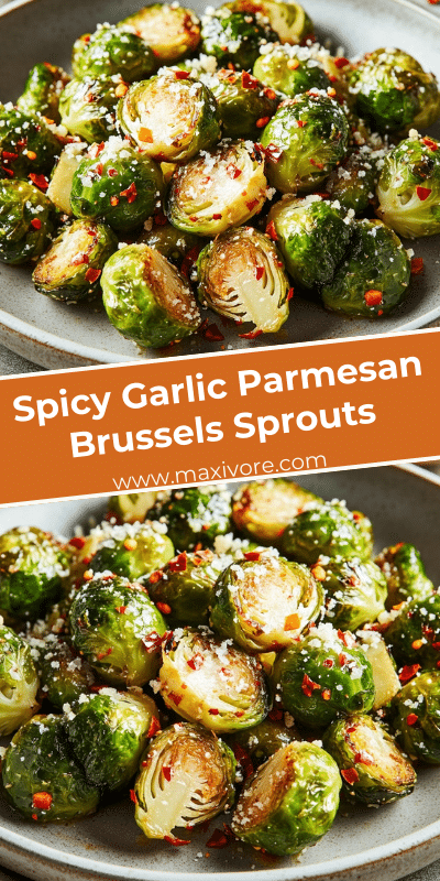 Spicy Garlic Parmesan Brussels Sprouts