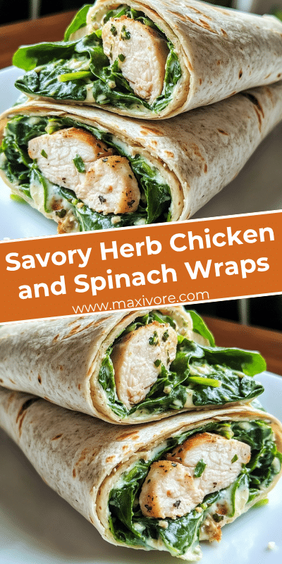 Savory Herb Chicken and Spinach Wraps