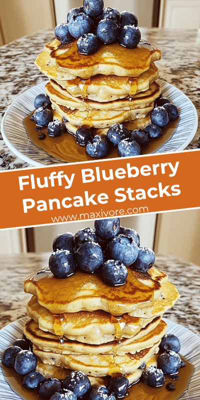 Fluffy Blueberry Pancake Stacks