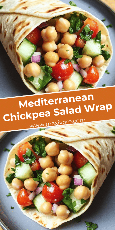 Mediterranean Chickpea Salad Wrap