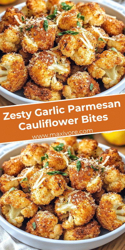 Zesty Garlic Parmesan Cauliflower Bites
