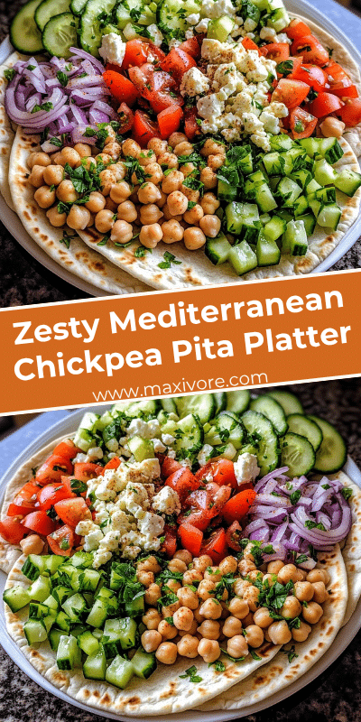 Zesty Mediterranean Chickpea Pita Platter