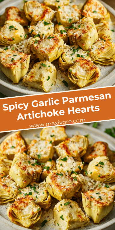 Spicy Garlic Parmesan Artichoke Hearts